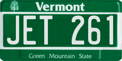 VT license plate JET261