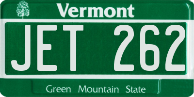 VT license plate JET262