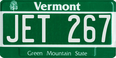 VT license plate JET267