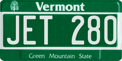 VT license plate JET280