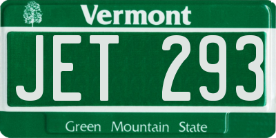 VT license plate JET293