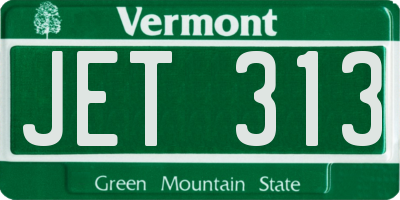 VT license plate JET313