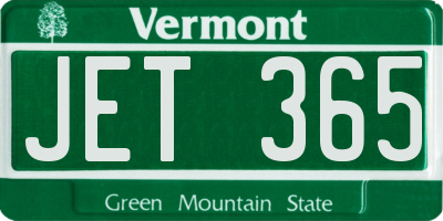 VT license plate JET365