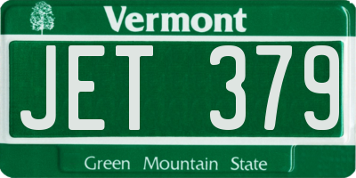 VT license plate JET379
