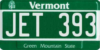VT license plate JET393