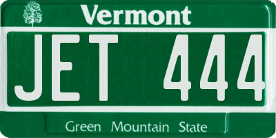 VT license plate JET444