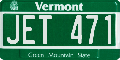 VT license plate JET471