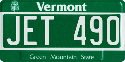 VT license plate JET490