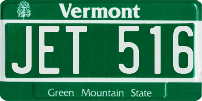 VT license plate JET516