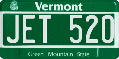 VT license plate JET520