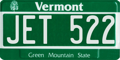 VT license plate JET522