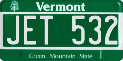 VT license plate JET532