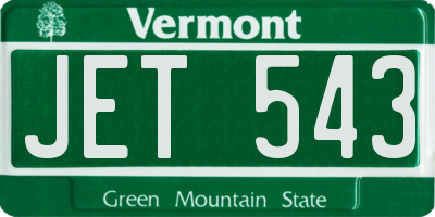 VT license plate JET543