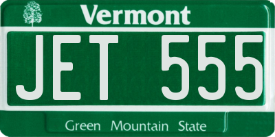 VT license plate JET555