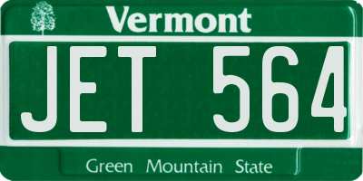 VT license plate JET564
