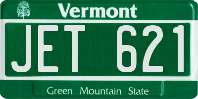 VT license plate JET621