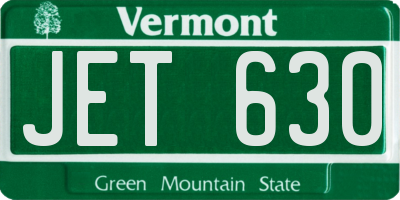VT license plate JET630
