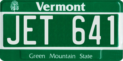 VT license plate JET641