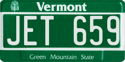 VT license plate JET659