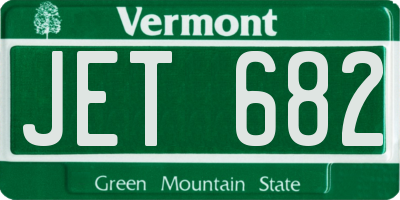 VT license plate JET682