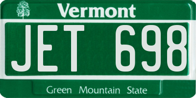 VT license plate JET698