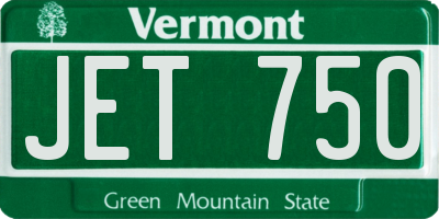VT license plate JET750