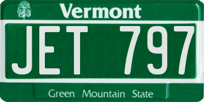 VT license plate JET797