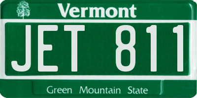 VT license plate JET811