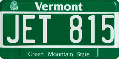 VT license plate JET815