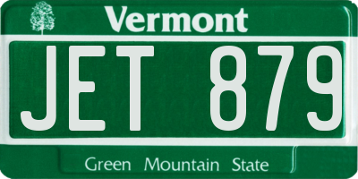 VT license plate JET879