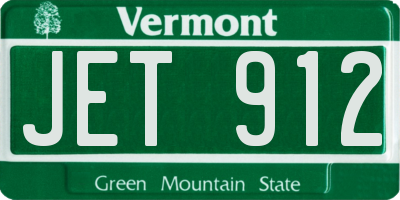VT license plate JET912