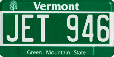 VT license plate JET946