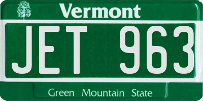 VT license plate JET963