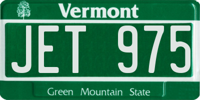 VT license plate JET975