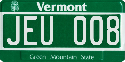 VT license plate JEU008