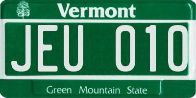 VT license plate JEU010