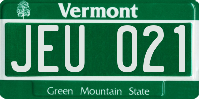 VT license plate JEU021