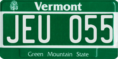 VT license plate JEU055