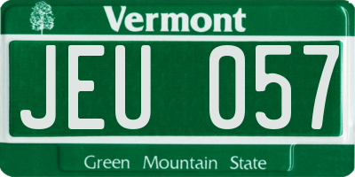 VT license plate JEU057