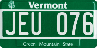 VT license plate JEU076