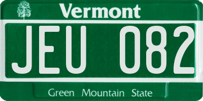 VT license plate JEU082