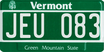 VT license plate JEU083