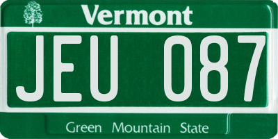 VT license plate JEU087