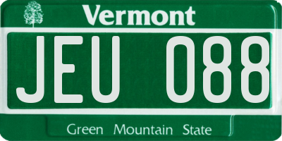 VT license plate JEU088