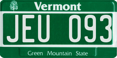 VT license plate JEU093