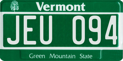 VT license plate JEU094