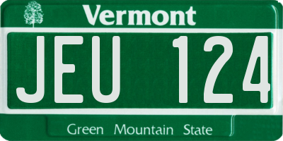 VT license plate JEU124