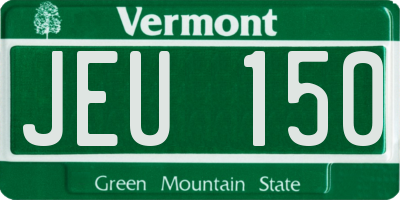 VT license plate JEU150