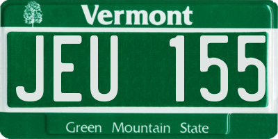 VT license plate JEU155