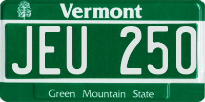VT license plate JEU250
